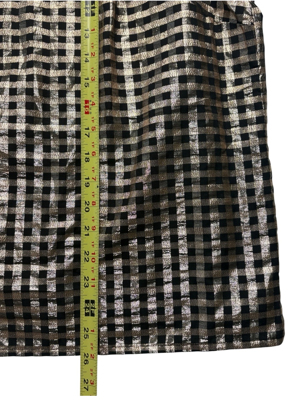 NWT J.Crew Factory Lurex Metallic Threads Puff-Sleeve Top Black Gold XXL - Picture 10 of 14